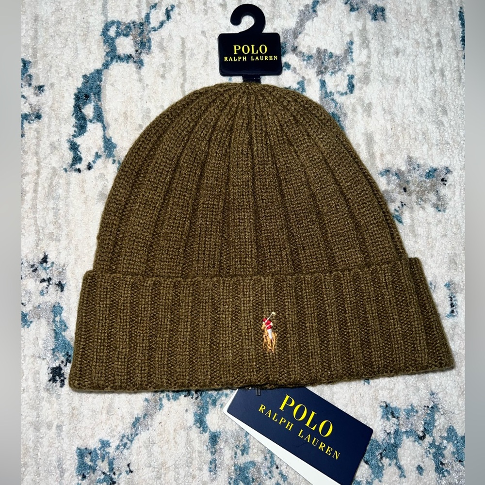 Polo by Ralph Lauren Green Ribbed Knit Hat